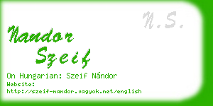 nandor szeif business card